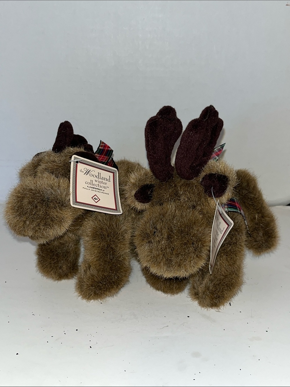 Brown PlushMac Moose Russ Bertie Holiday Accent Pair